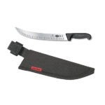 Combo: 12" Black Fibrox Cimeter (Granton Edge) Knife + Sheath 40232C (#5.7320.31C)