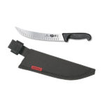 Combo: 10" Black Fibrox Granton Edge Cimeter Knife + Sheath 40634C (#5.7323.25C)